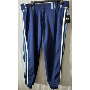 New Boombah Softball Pants Womens 36 Blue With‎ Stripes Cropped